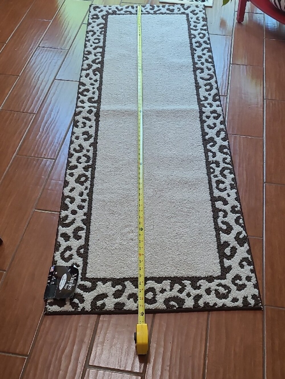 Maples Animal Print Border Runner Rug - Picture 6 of 10